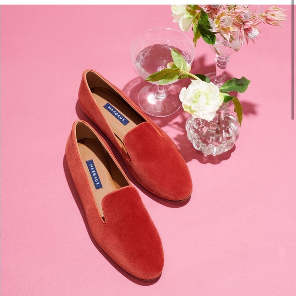 Handmade Margaux Burnt Orange Loafers - the Loafer - Sienna Velvet